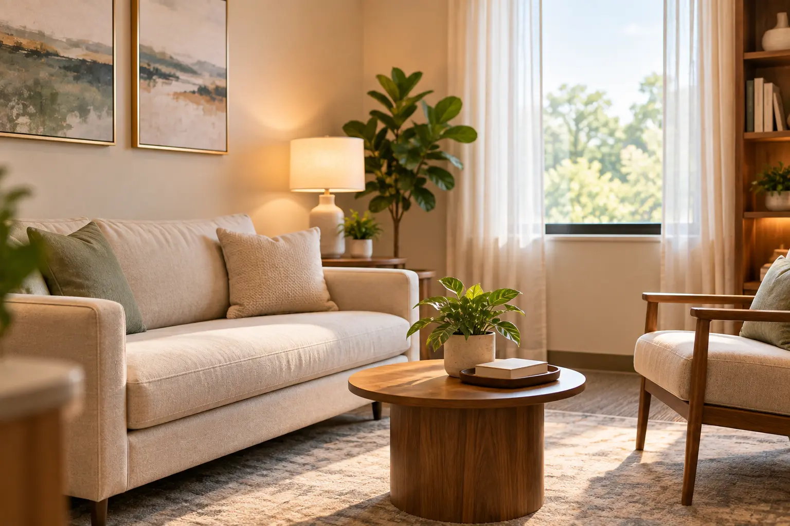 Calm, welcoming therapy office