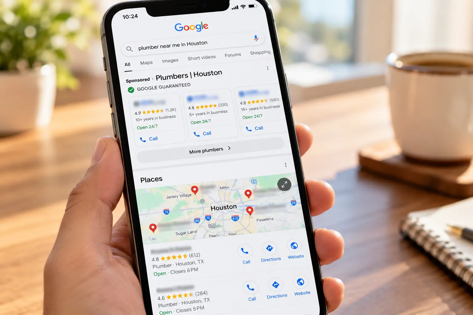 Google Local Services Ads and map pack results for plumbers