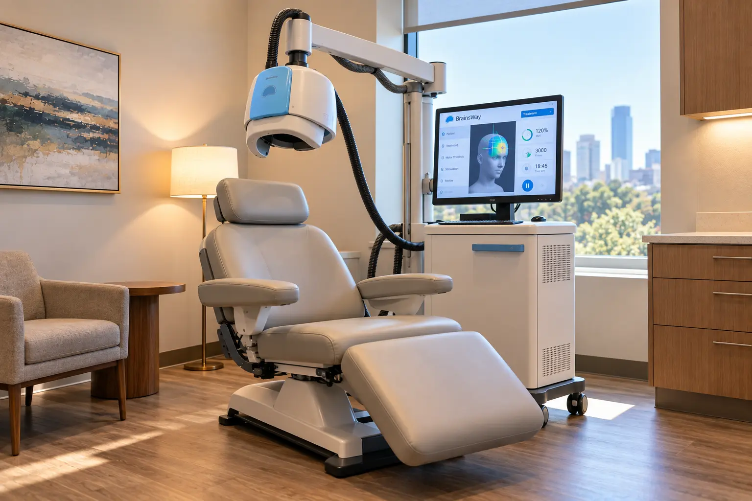 TMS treatment room at a Houston clinic